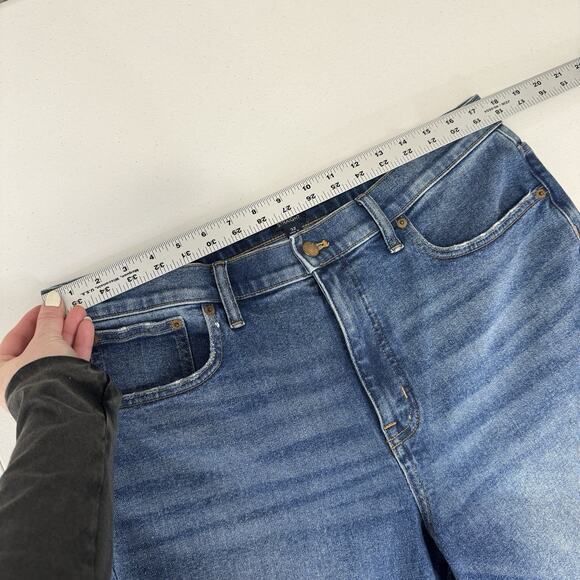 J.Crew Womens Jeans 32 Blue Essential Straight in All-Day Stretch Raw Hem Denim - Picture 4 of 12